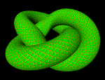 Trefoil Knot with Green Snakeskin Pattern